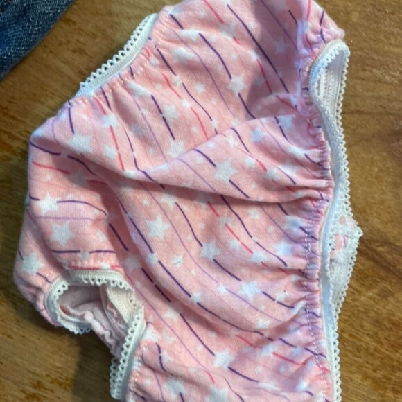 Build a Bear Outfit Denim Rhine Stone Jeans White Flower Top  Pink Underwear - Picture 3 of 8